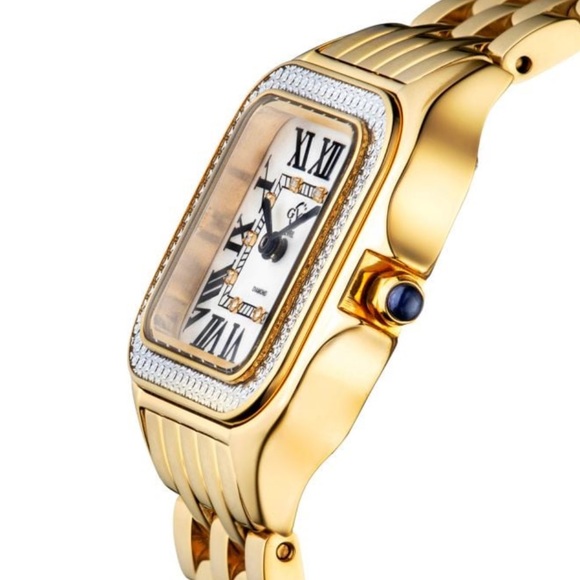 GV2 Milan 27.5MM Gold Stainless Steel & Diamond Bracelet Watch